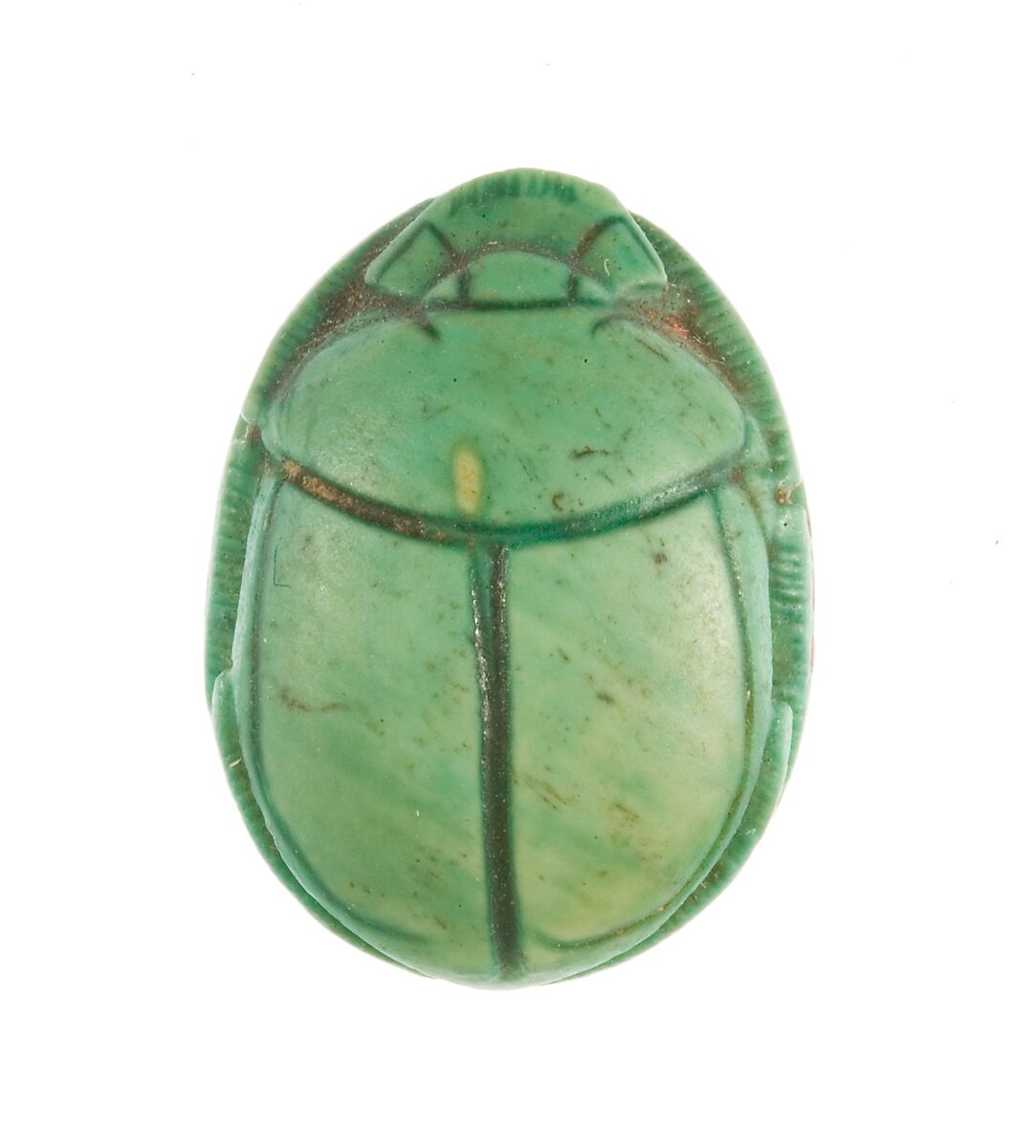 Scarab Inscribed for the Living Horus Wosretkau (Hatshepsut), Steatite (glazed)