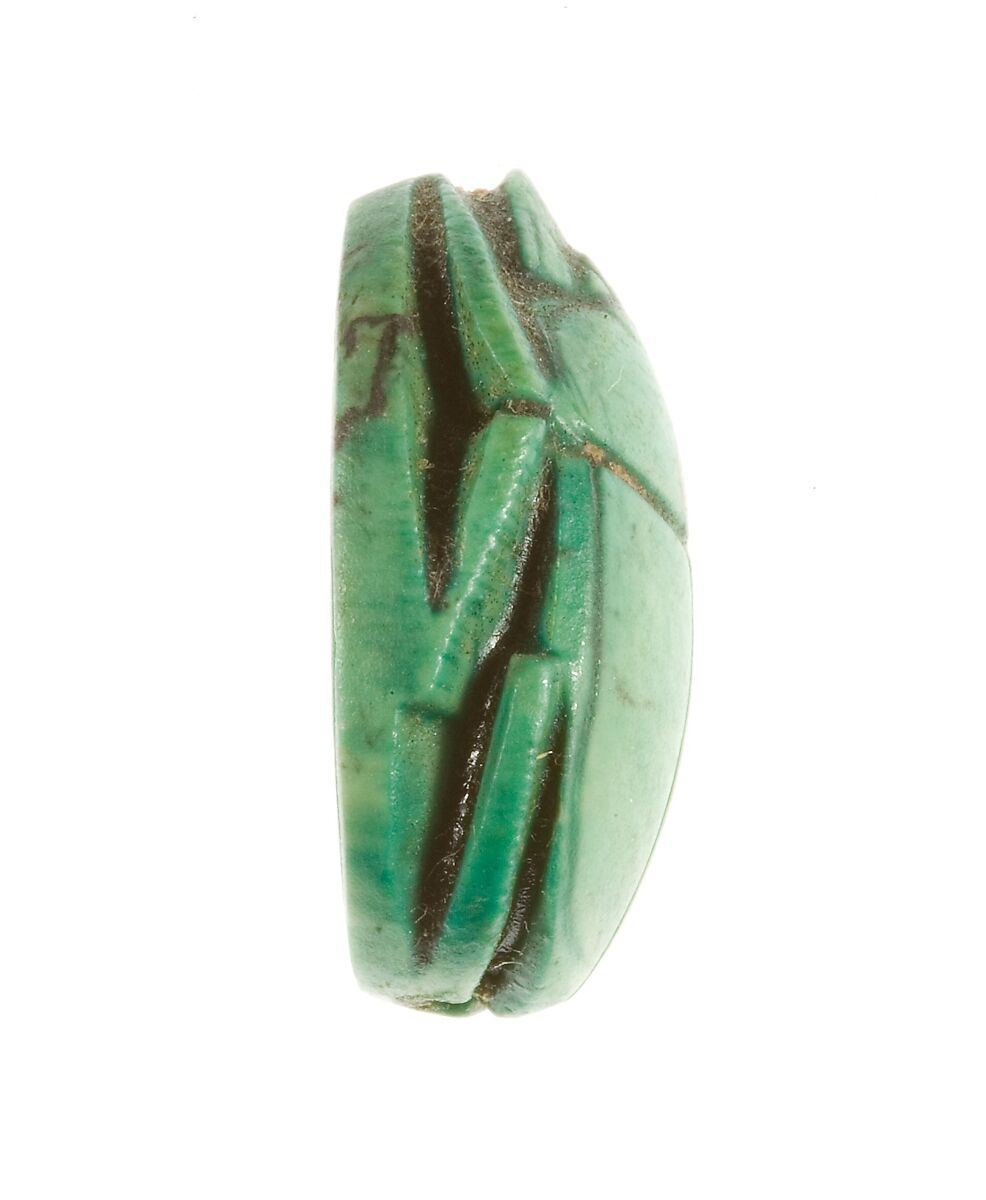 Scarab Inscribed for the Living Horus Wosretkau (Hatshepsut), Steatite (glazed)