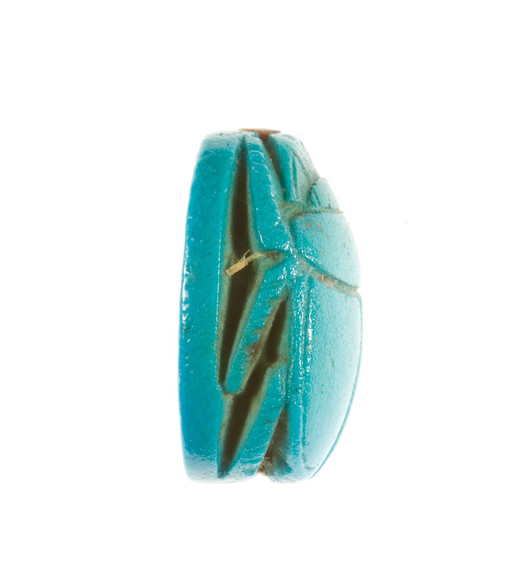 Scarab Inscribed Female Golden Horus, Egyptian blue