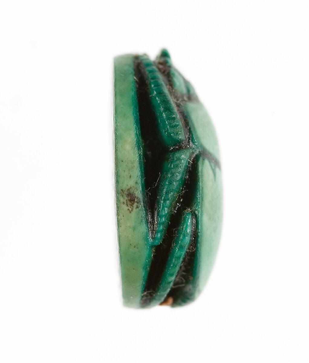 Scarab Inscribed with a Geometric Pattern, Steatite (glazed)