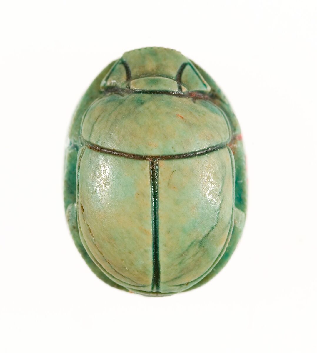 Scarab Inscribed with a Geometric Pattern, Steatite (glazed)