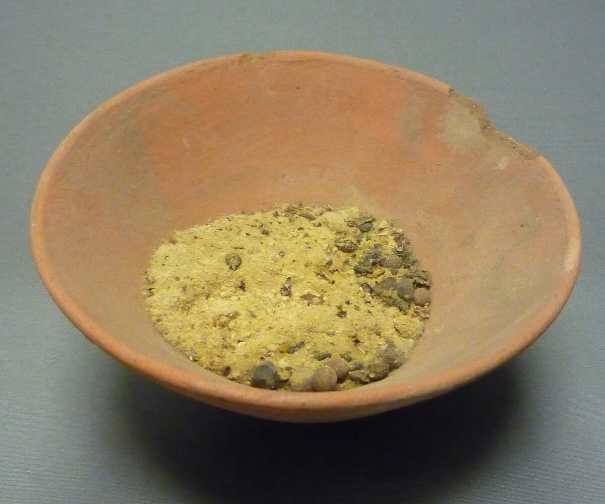Bowl of Jujube Berries and Sand, Pottery, jujube berries, sand