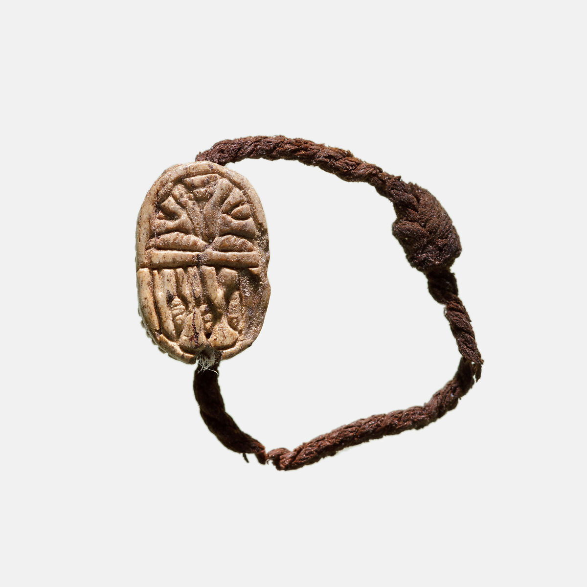 Scarab Finger Ring, Faience, linen 