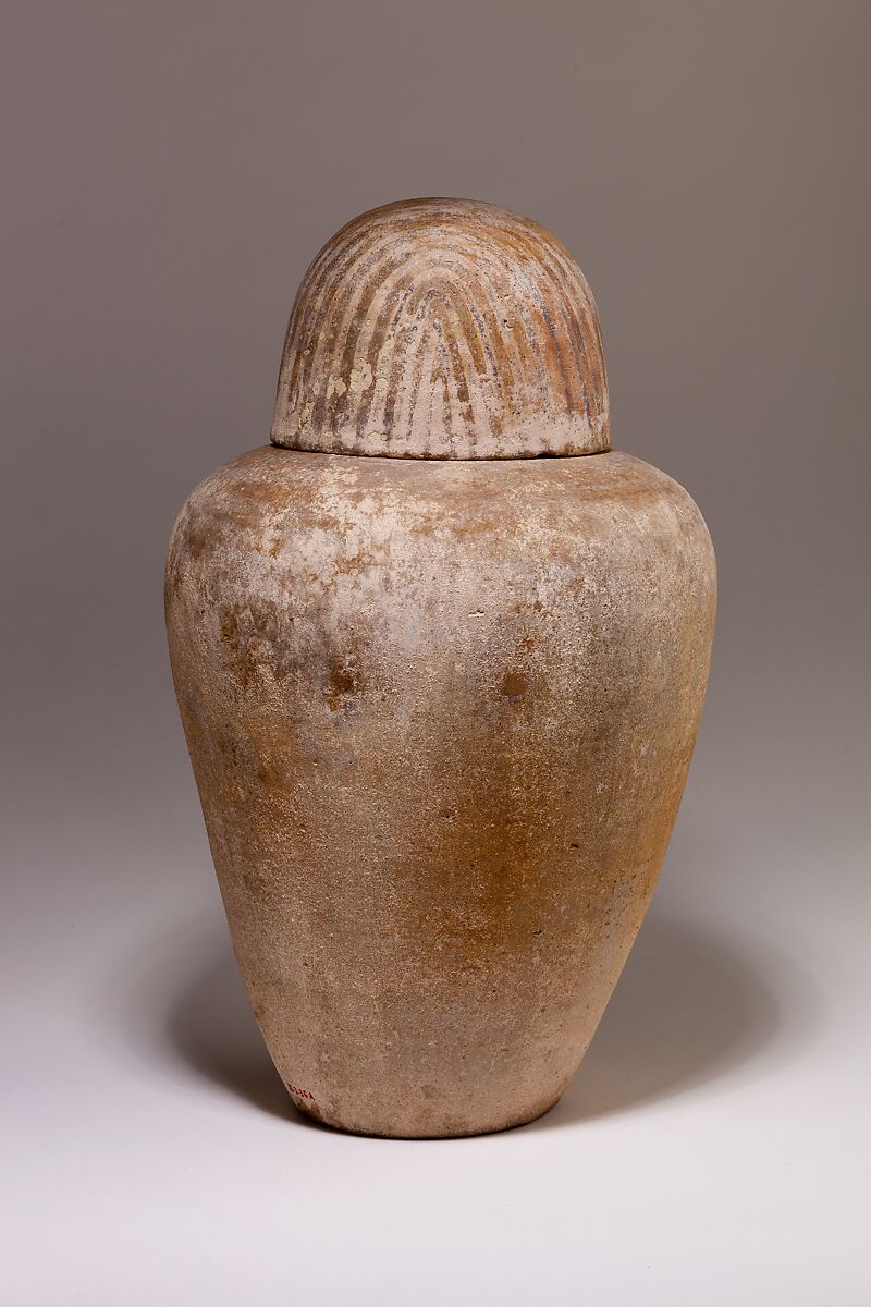 Canopic Jar of Ruiu, Pottery, Marl B, paint
