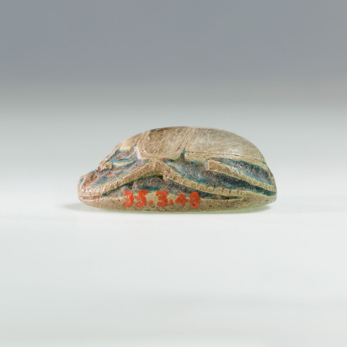 Scarab from Ruiu's Burial, Steatite (glazed)