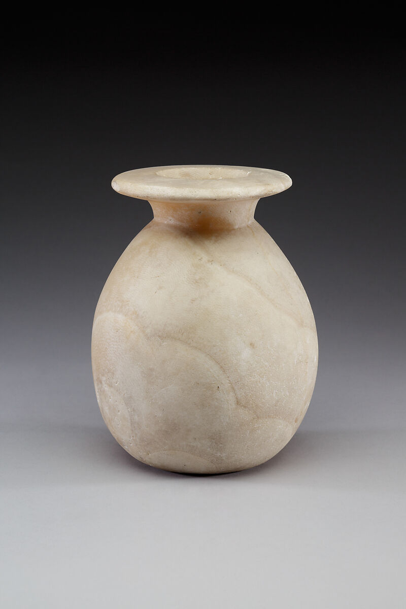 Piriform Jar of Rennefer, Travertine (Egyptian alabaster) 