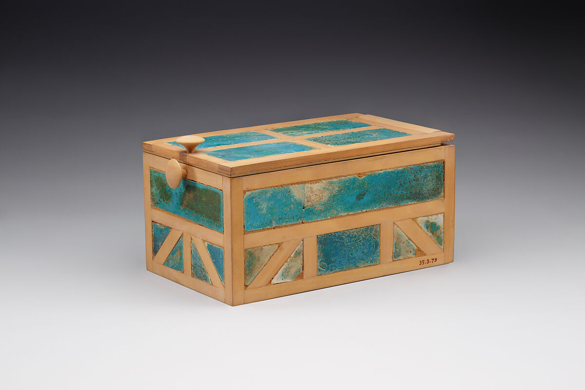Jewelry Box, Faience inlay, modern wood 