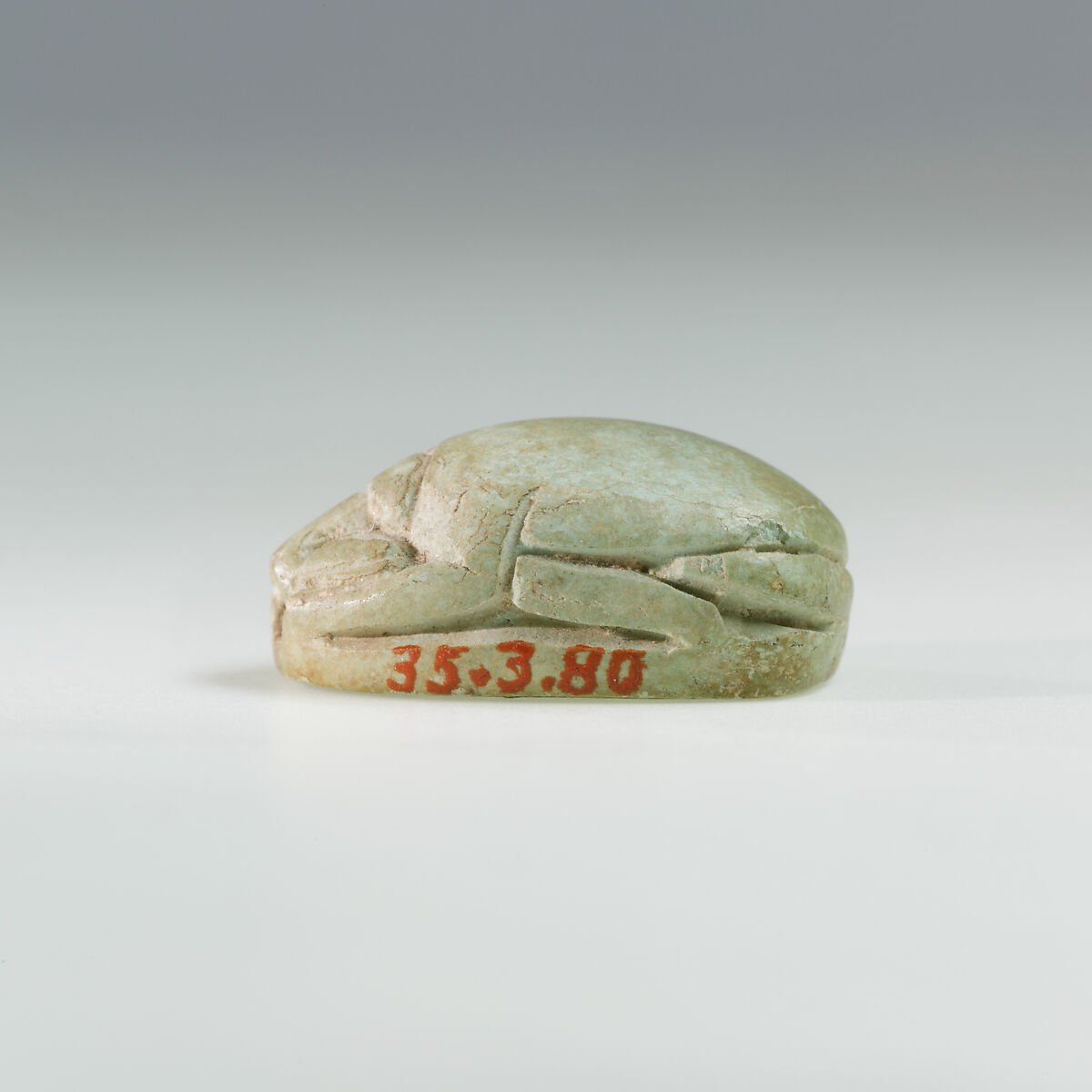Scarab with the Throne Name of Thutmose I, Faience