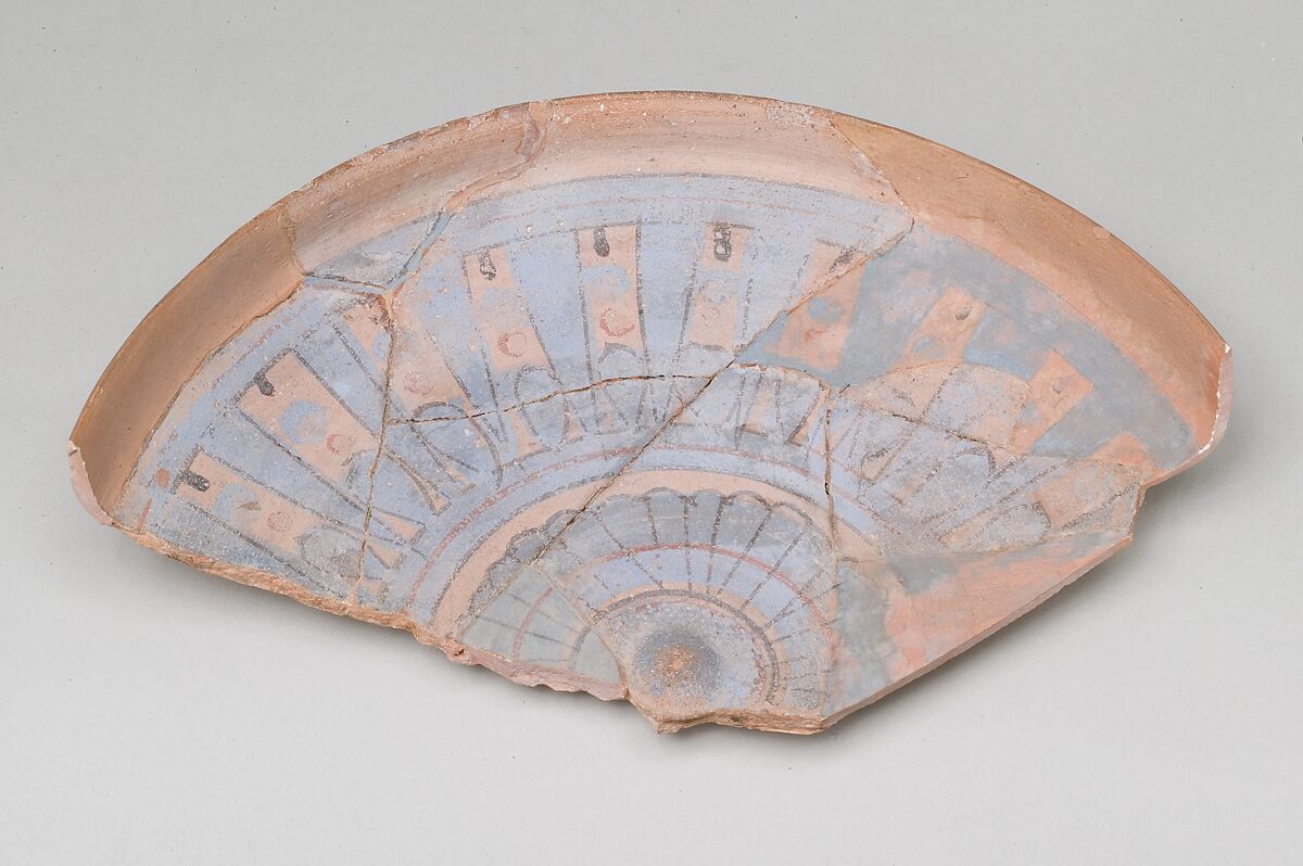 Blue-Painted Dish from Malqata, pottery, slip, paint 