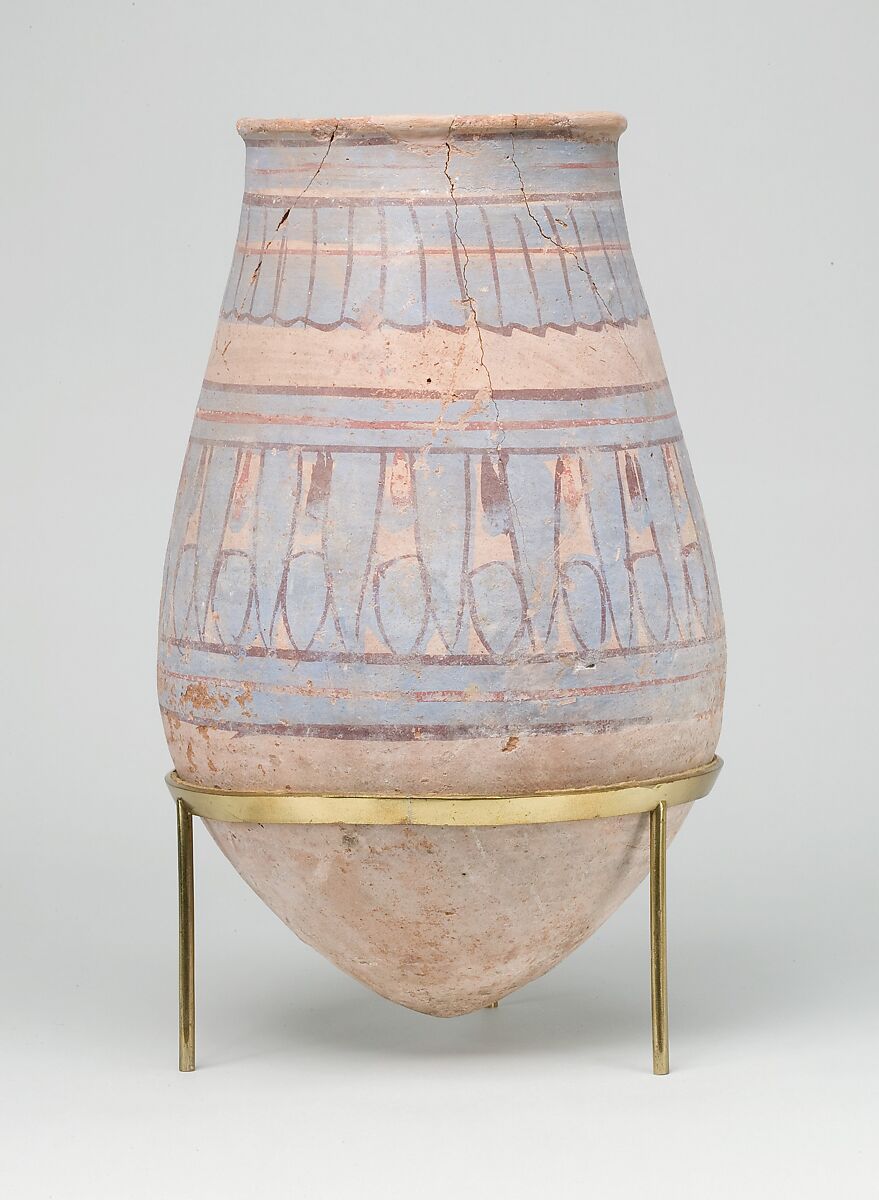 Blue-painted Jar from Malqata, pottery, slip, paint 