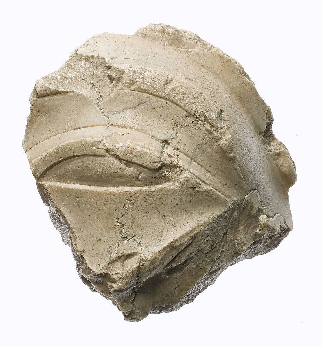 Right eye and brow from head of king in the 'blue' crown, Indurated limestone 