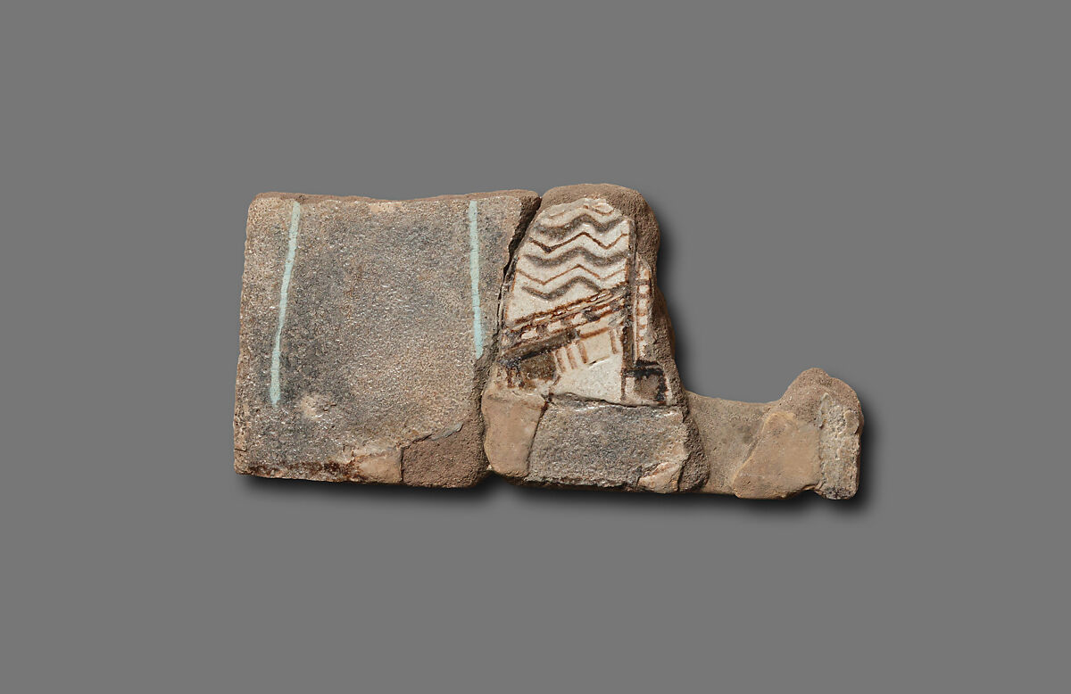 Tile from walls of Throne Room in the palace of Ramesses II, Faience, Paste 