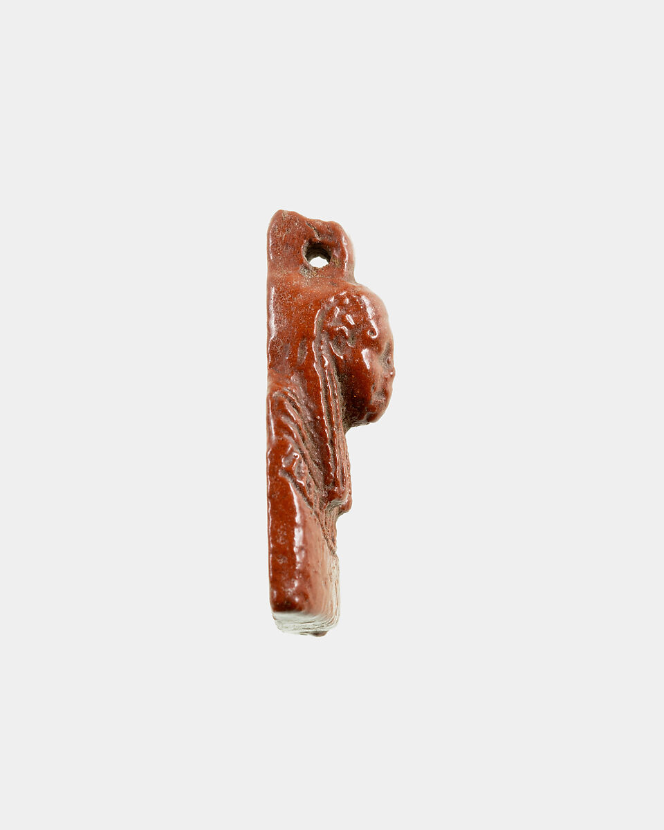 Ancestor bust amulet, Faience