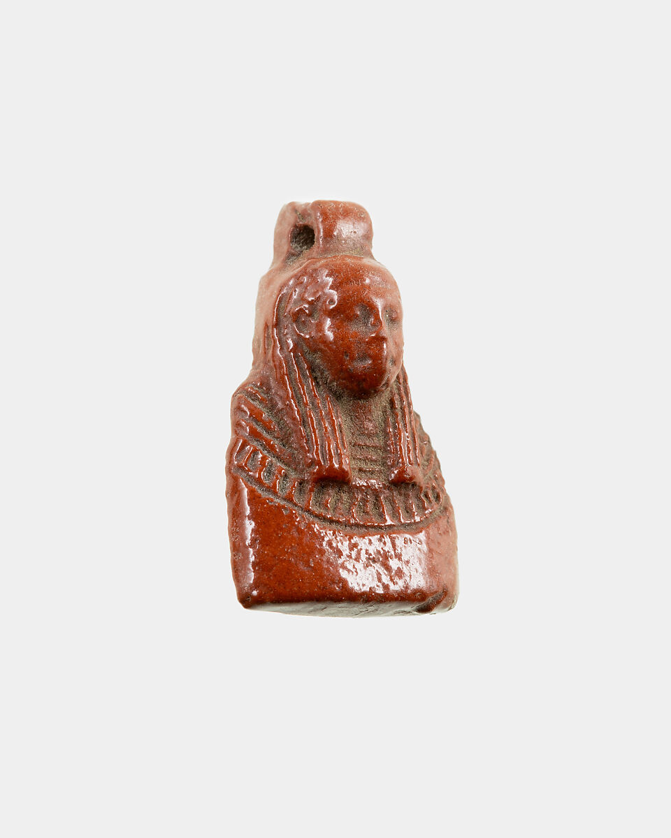 Ancestor bust amulet, Faience