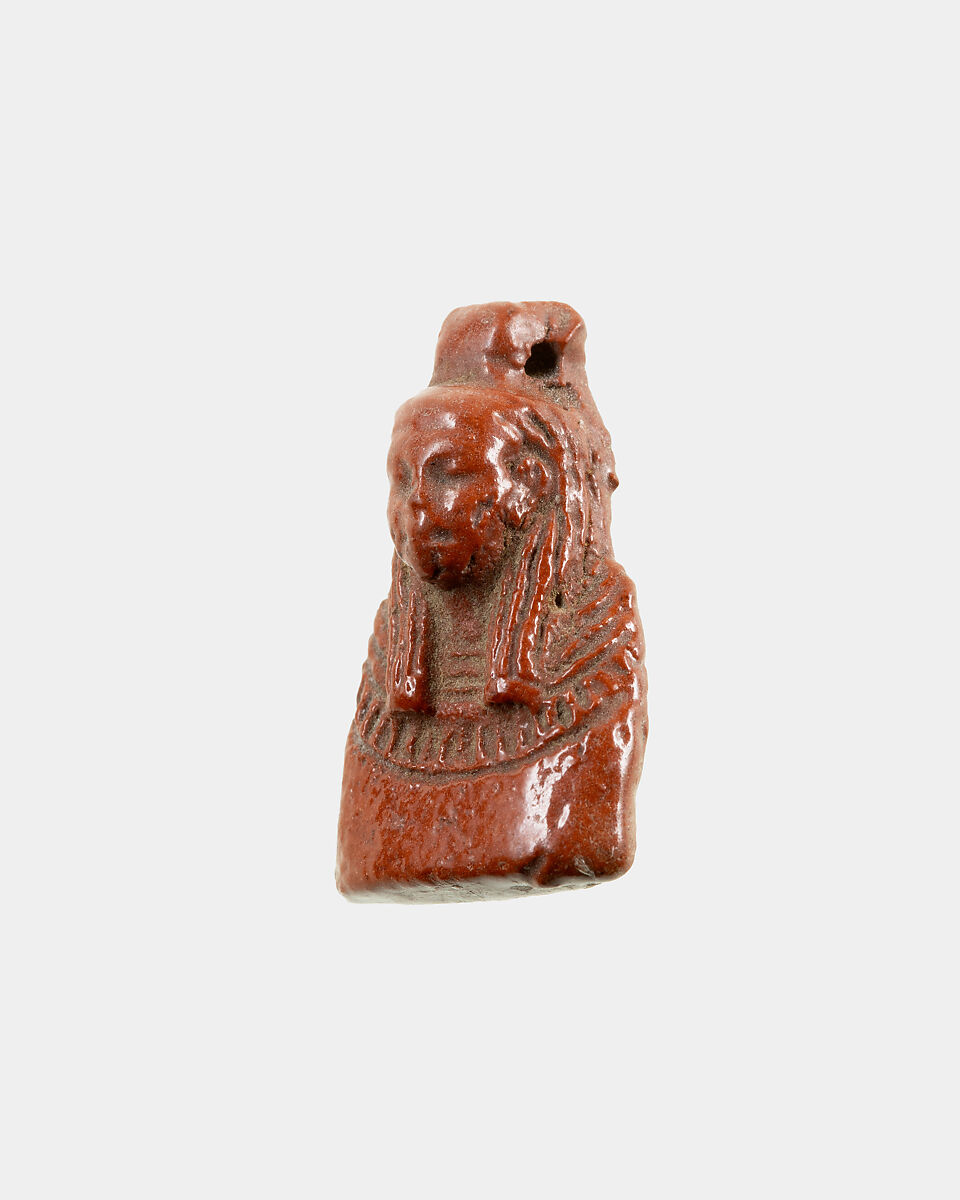 Ancestor bust amulet, Faience