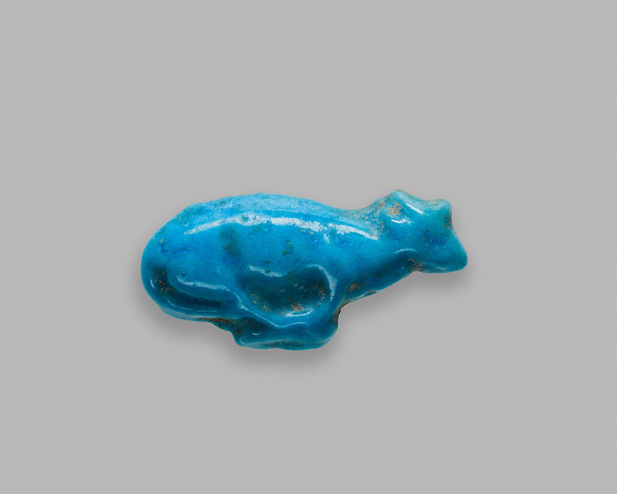 Foundation Deposit Plaque in the Form of a Bound Ox, Faience 