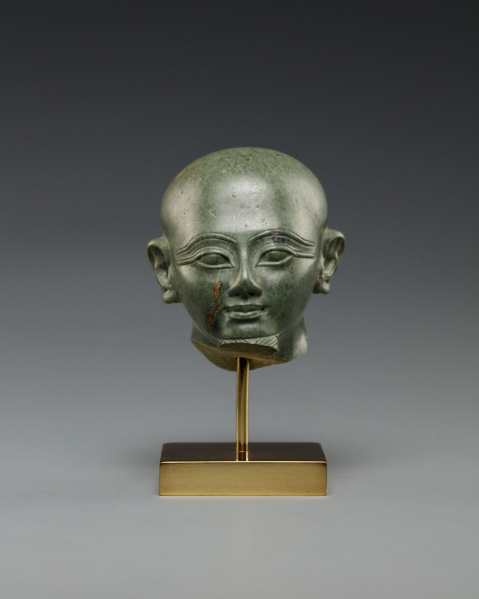 Head of a Statuette of Ptah, Meta-siltstone