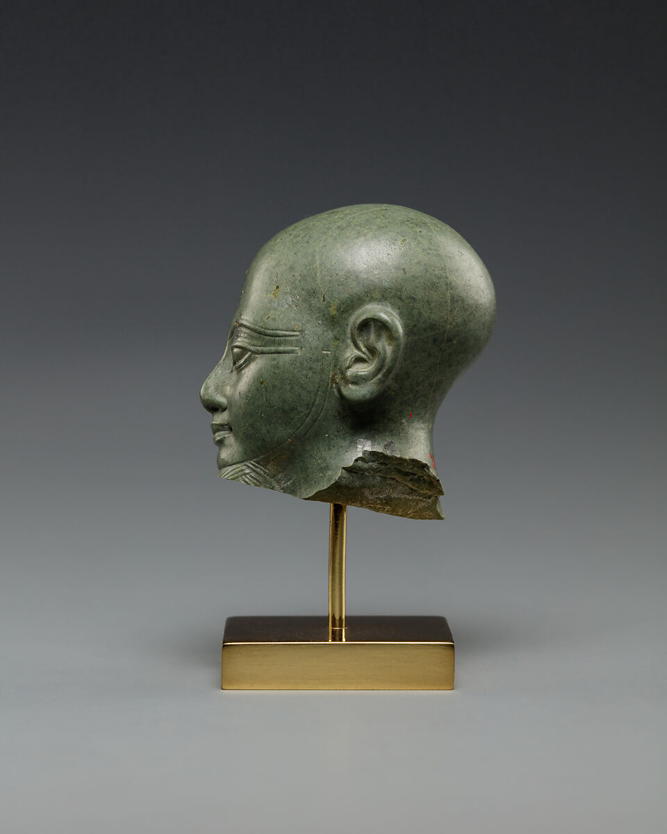 Head of a Statuette of Ptah, Meta-siltstone