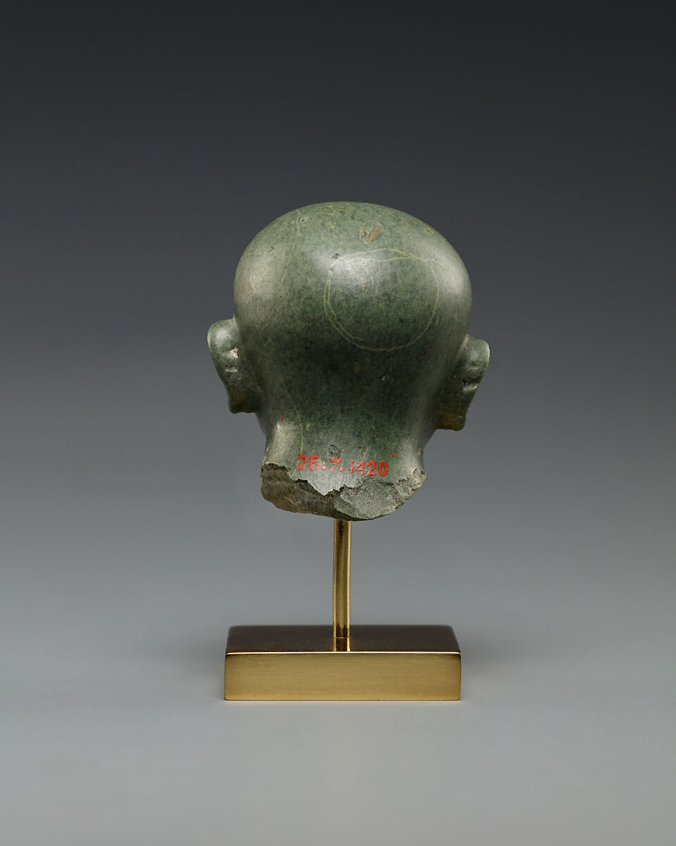 Head of a Statuette of Ptah, Meta-siltstone