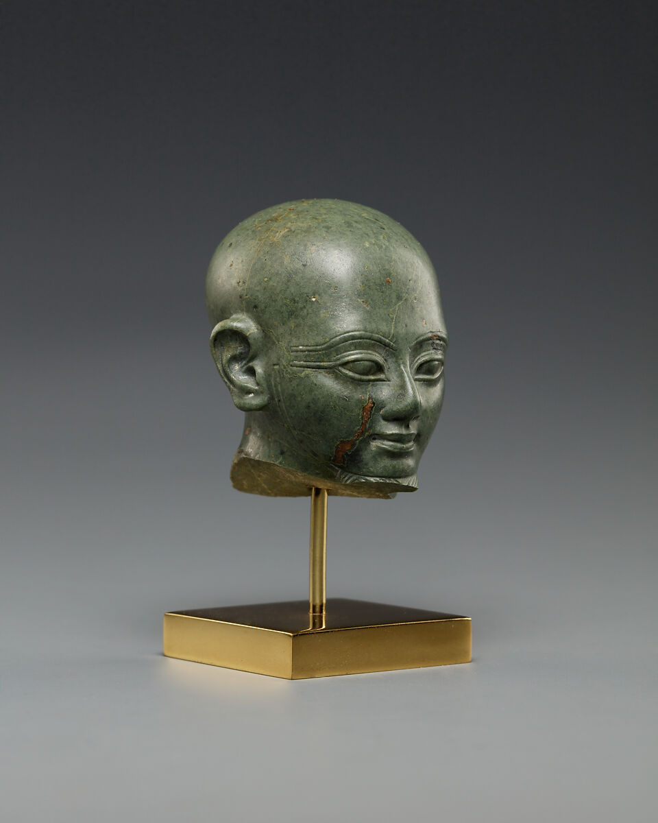 Head of a Statuette of Ptah, Meta-siltstone