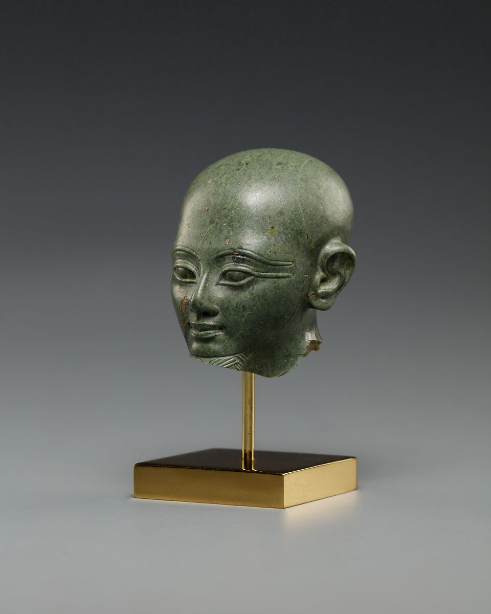 Head of a Statuette of Ptah, Meta-siltstone 