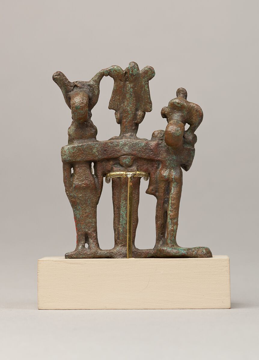 Isis, Osiris and Horus triad, Cupreous metal