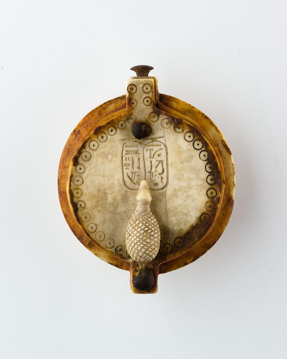 Ivory Unguent Box of Queen Nefertari, Hippopotamus ivory, rosewood