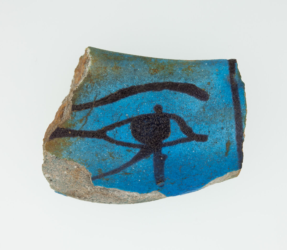 Model Throw stick fragment, eye, Faience 