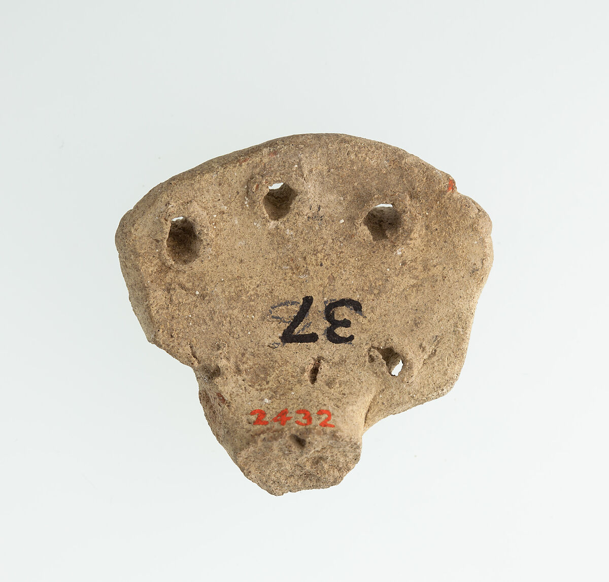 Votive Fragment, Hathor, Gray faience