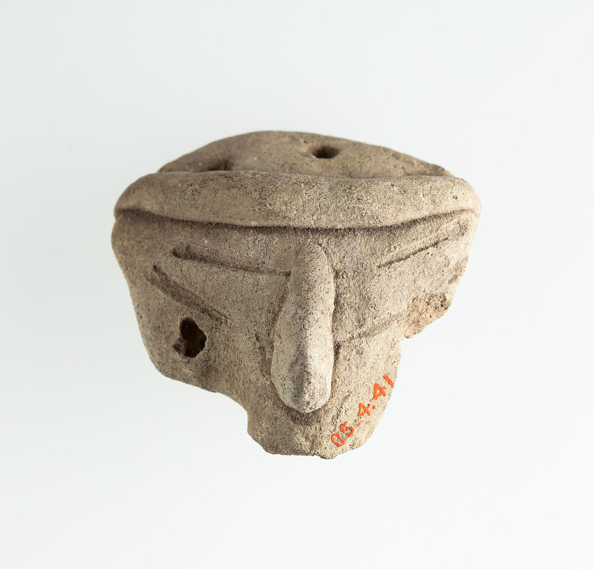 Votive Fragment, Hathor, Gray faience 