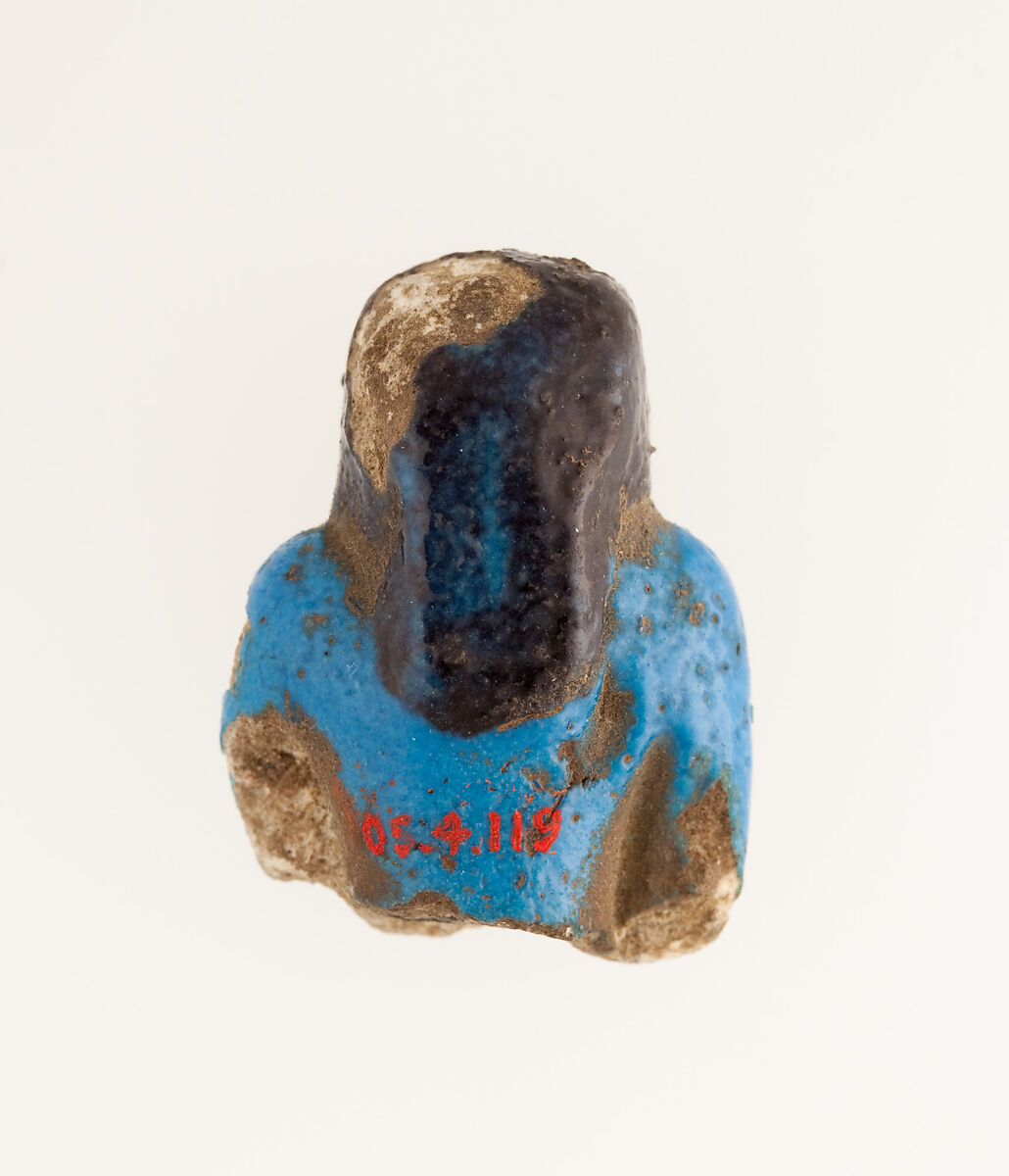 Upper part of a female figure, Faience