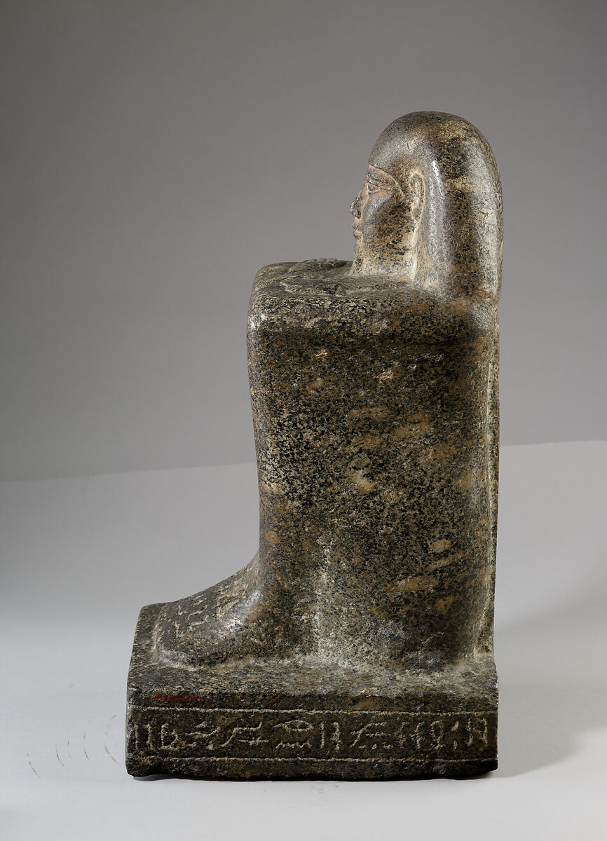 Block Statue of the God's Father Pameniuwedja, son of Nesmin and Nestefnut, Diorite