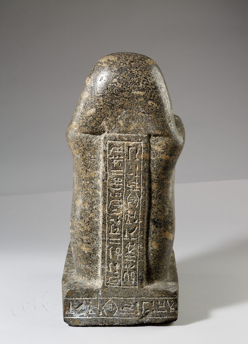 Block Statue of the God's Father Pameniuwedja, son of Nesmin and Nestefnut, Diorite