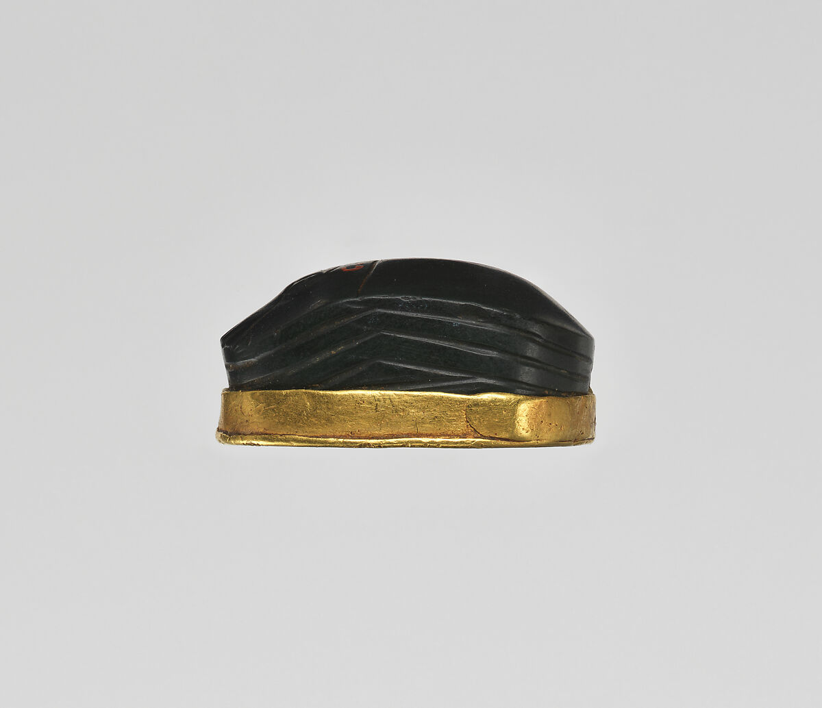 Scarab Inscribed With the Cartouche of Sebekemsaf, Jasper, gold