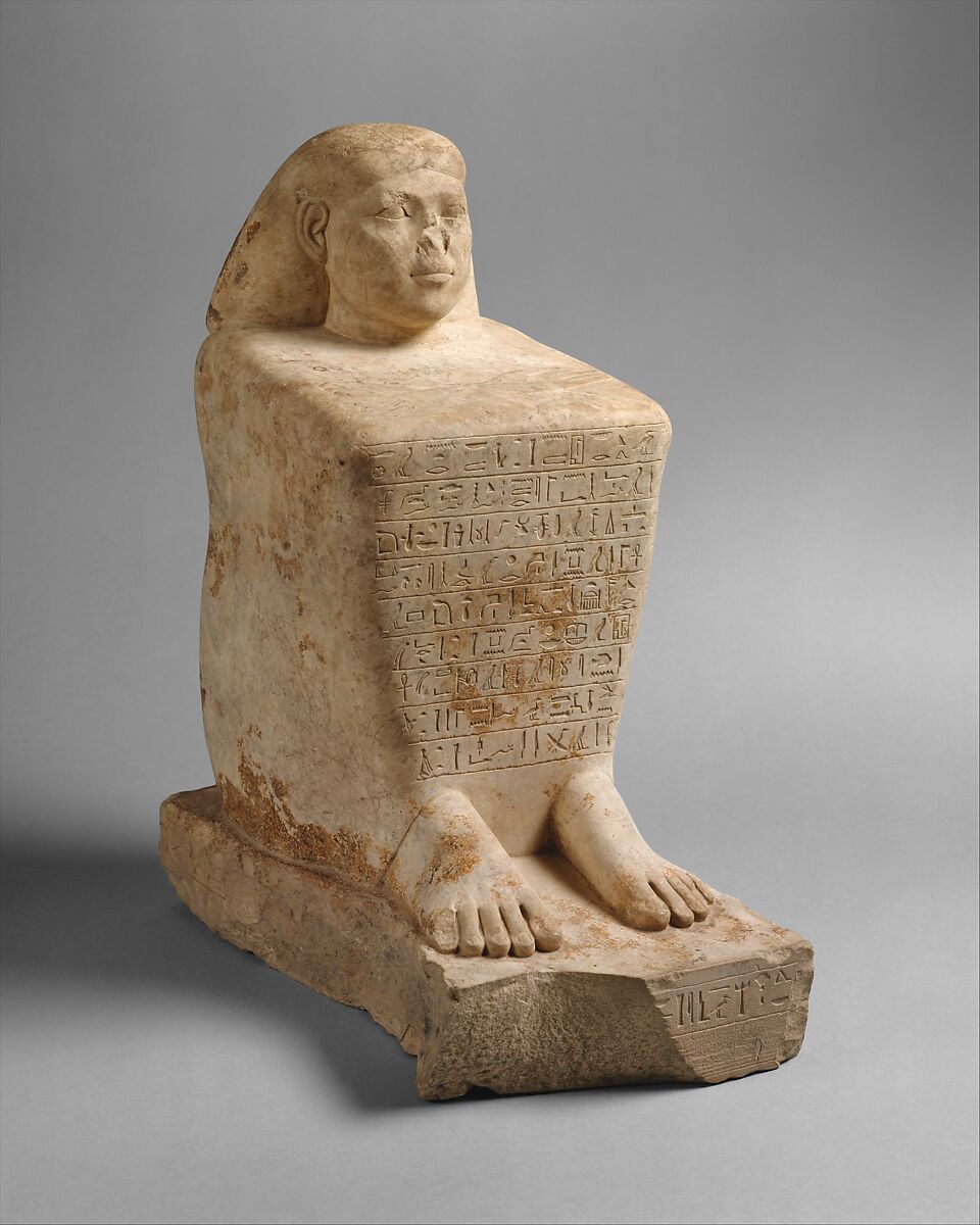 Block Statue of Ankhwennefer, Limestone 