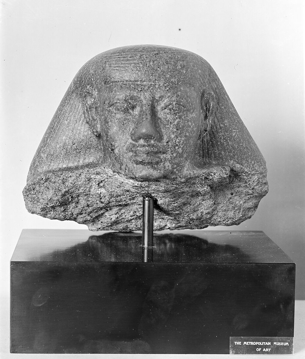 Head from a Block Statue of Mentuhotep, lower part in the University of Tubingen museum, Granodriorite 