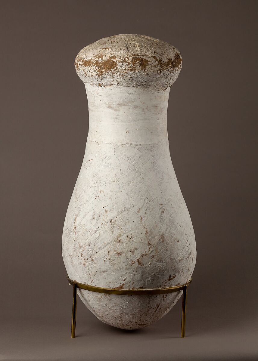 Sealed Jar from the Tomb of Yuya and Tjuyu, Pottery, whitewash, mud 