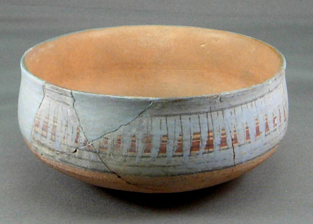 Painted Bowl from Tutankhamun's Embalming Cache, Pottery, pigment