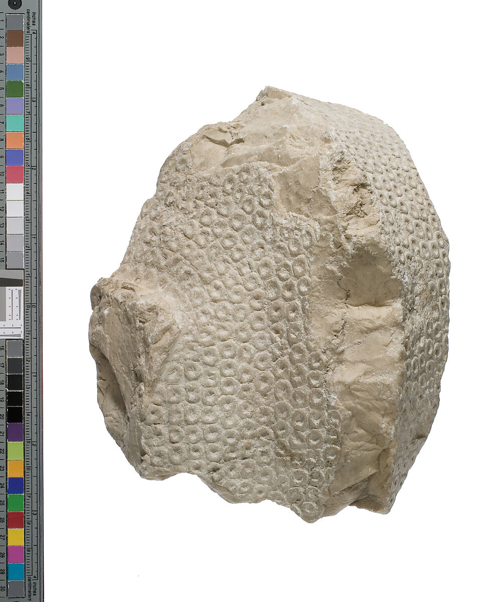 Blue crown from head of Akhenaten, Indurated limestone