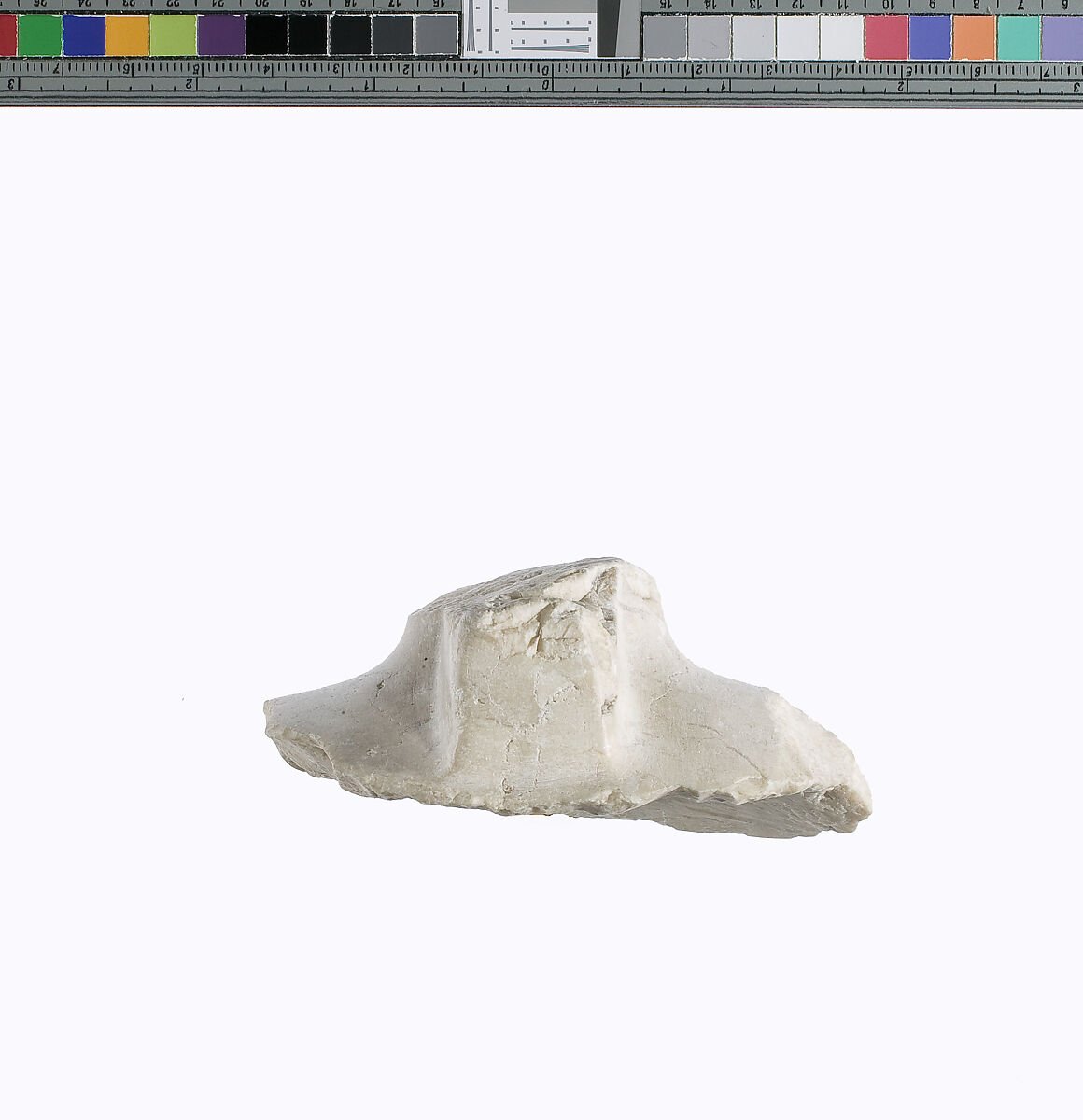 Chest of  statuette of Akhenaten prostrate (?), Indurated limestone