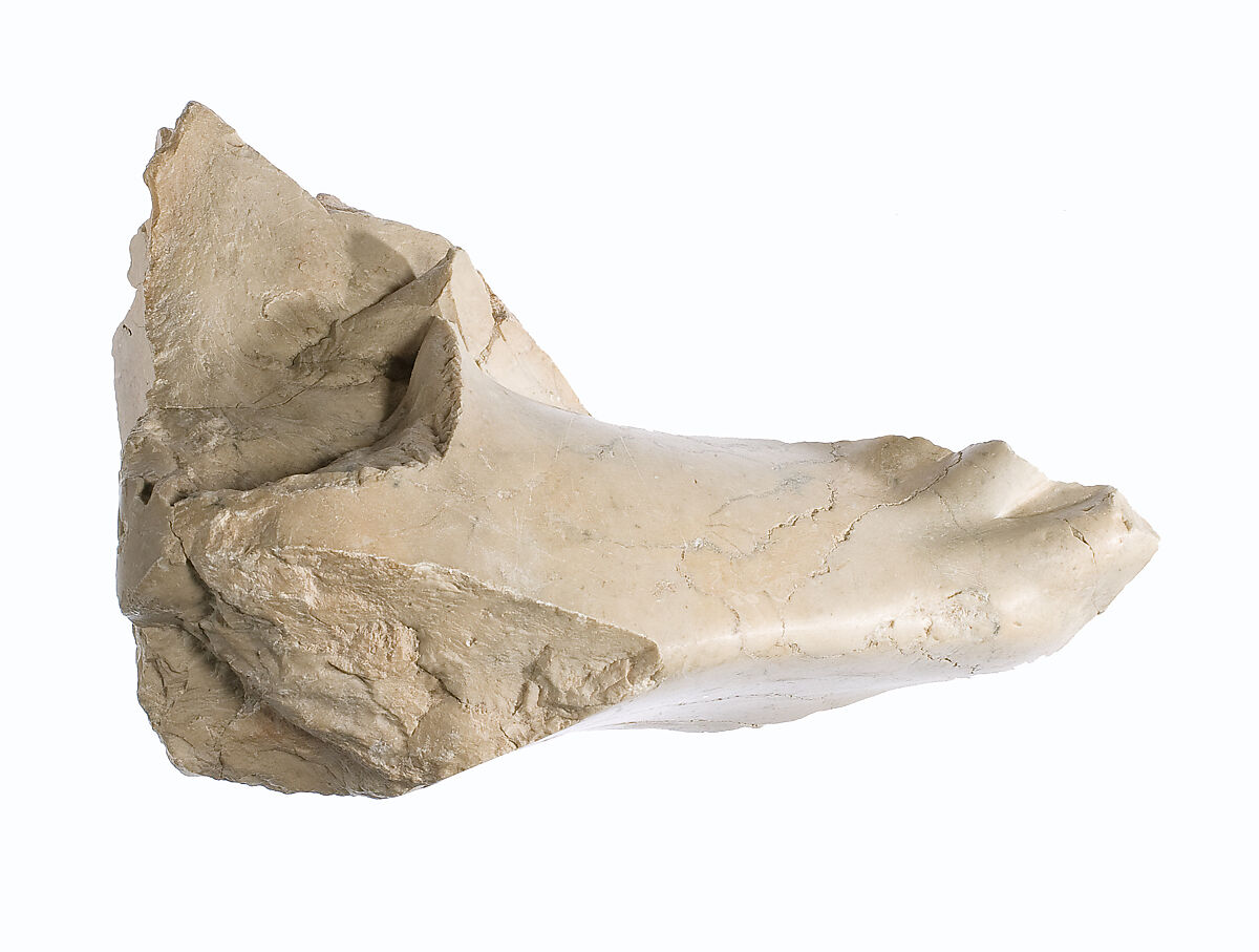 Right foot and leg of Akhenaten or Nefertiti prostrate, Indurated limestone 