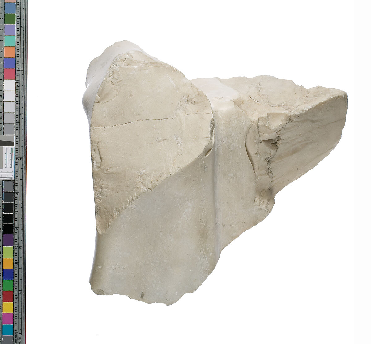 Foot and leg of Akhenaten or Nefertiti prostrate, Indurated limestone