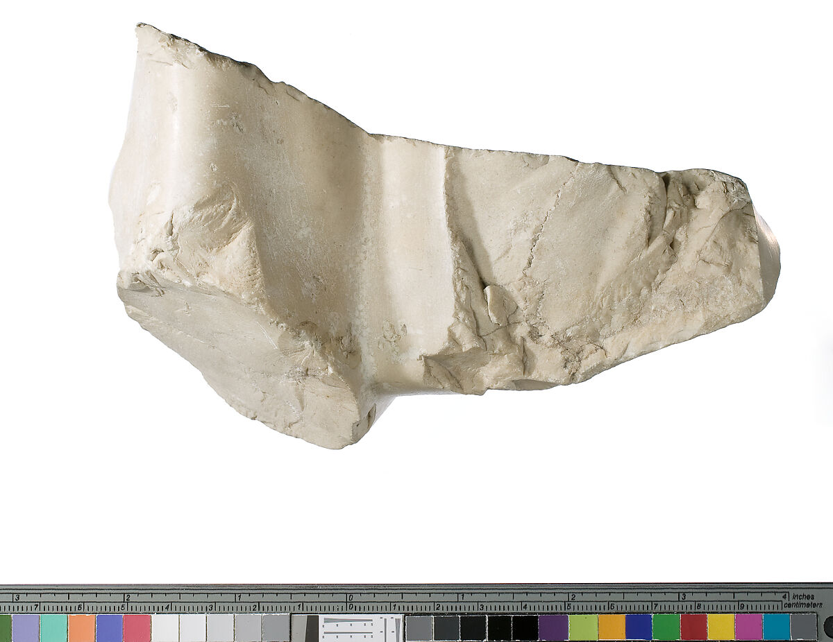 Foot and leg of Akhenaten or Nefertiti prostrate, Indurated limestone