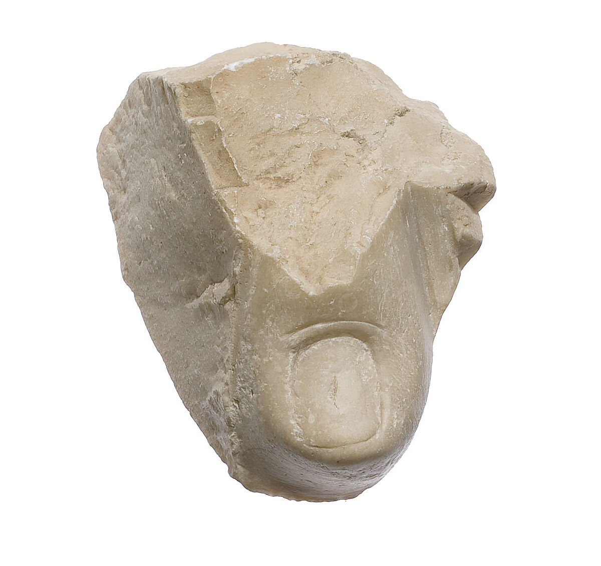 Toe of prostrate foot (?) of Akhenaten or Nefertiti, Indurated limestone 