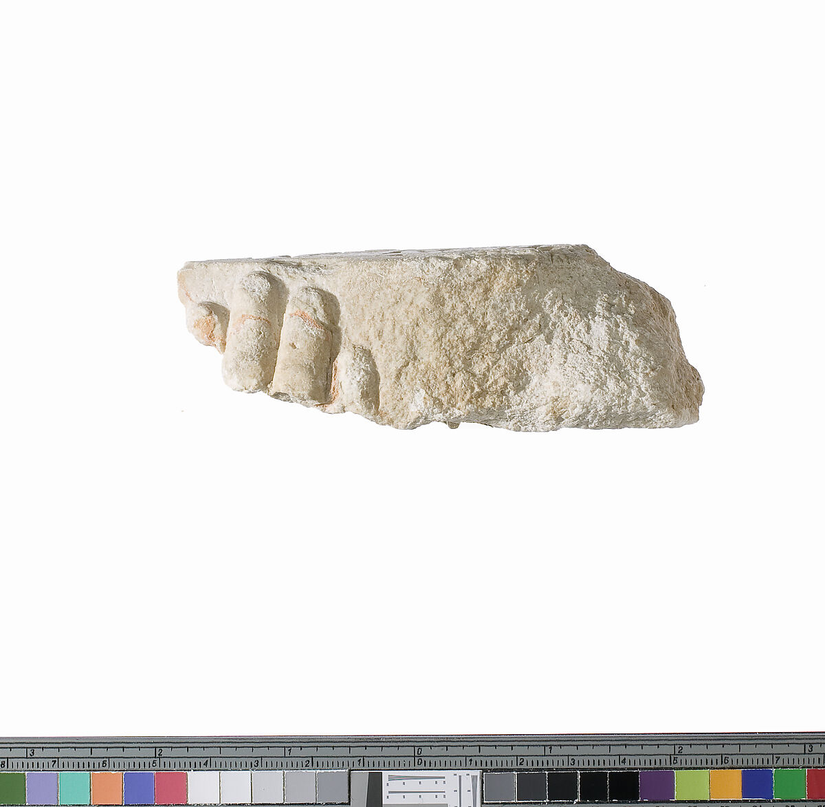 Offering table, Aten cartouche, Limestone, red paint