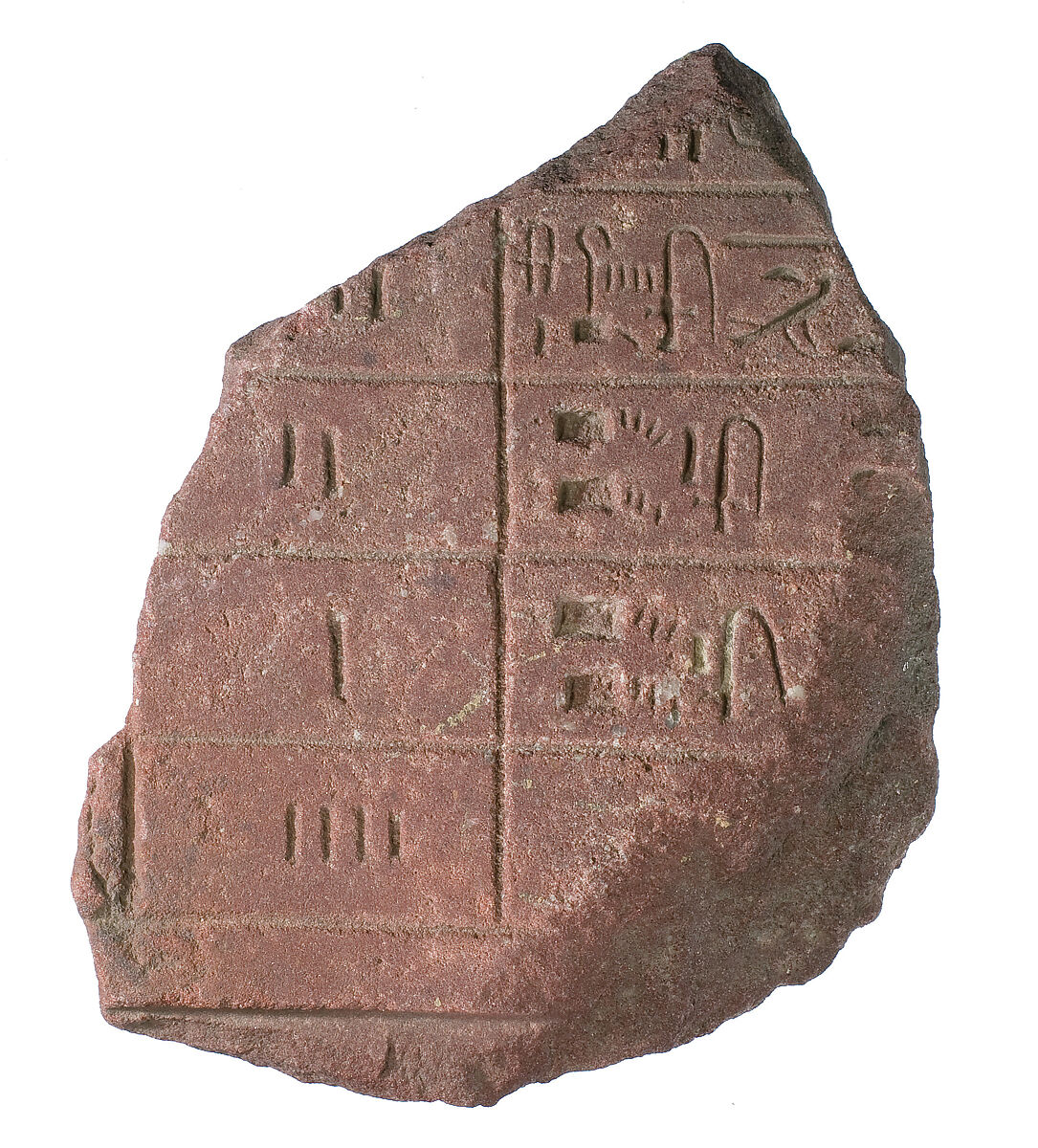 Offering list stela, Red quartzite 