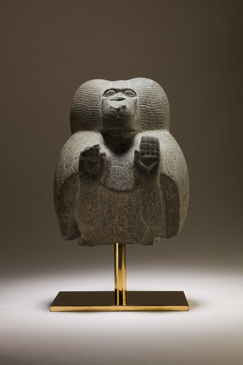 Statuette depicting a worshipping baboon, Meta-siltstone