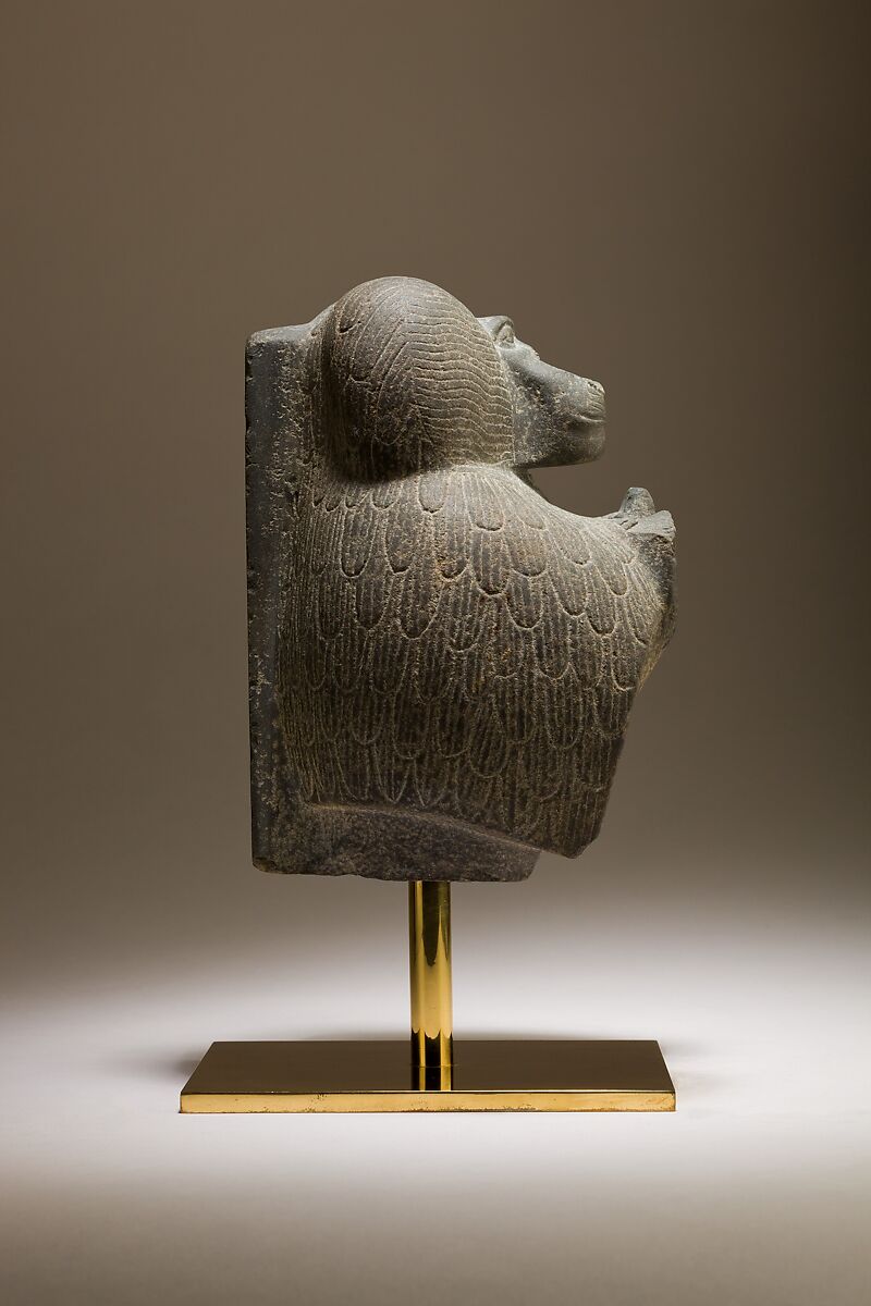 Statuette depicting a worshipping baboon, Meta-siltstone