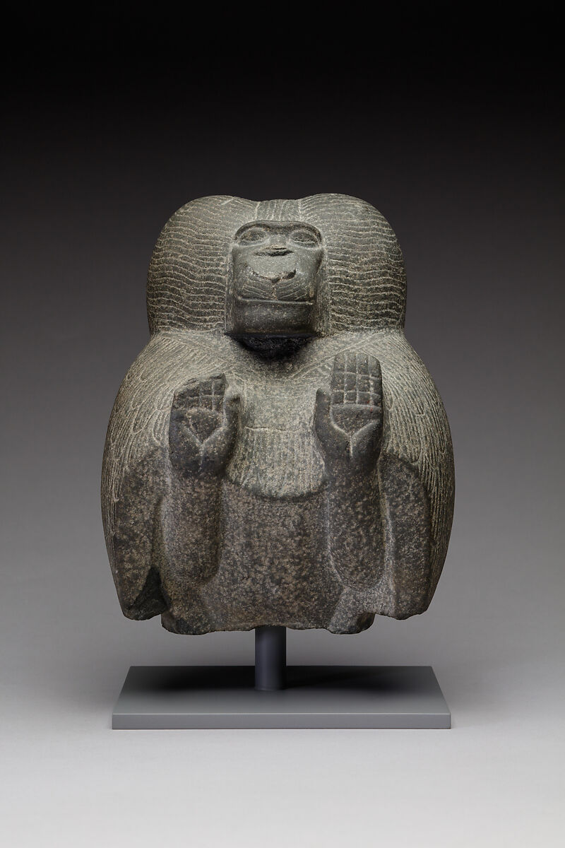 Statuette depicting a worshipping baboon, Meta-siltstone 