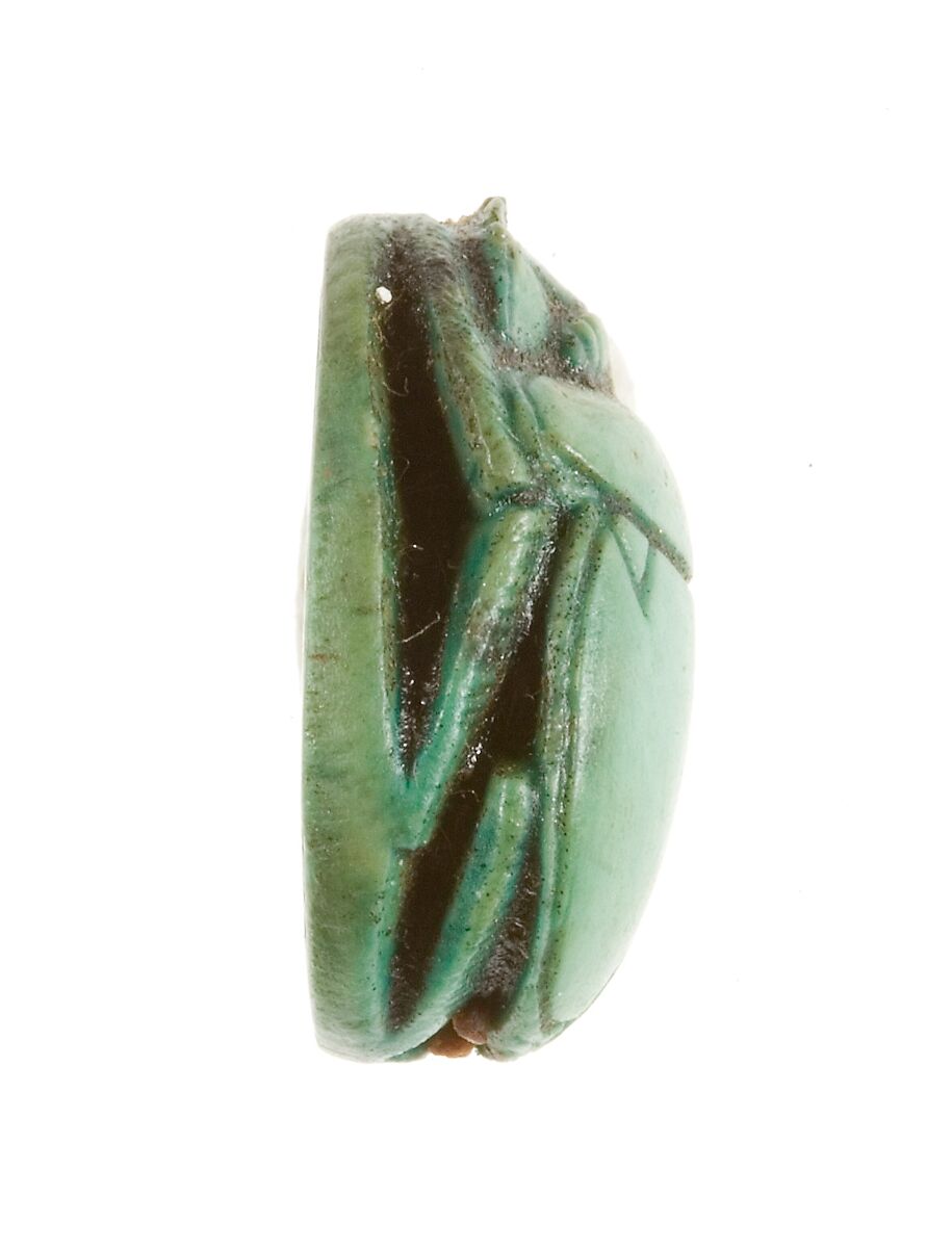 Scarab Inscribed for Hatshepsut, Steatite (glazed)